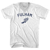 Fulham Running Track Winged Foot-Adult Cotton V-neck T-shirt by Tribe Lacrosse