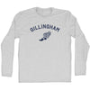 Gillingham Running Track Winged Foot Adult Cotton Long Sleeve T-shirt by Tribe Lacrosse
