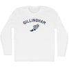 Gillingham Running Track Winged Foot Adult Cotton Long Sleeve T-shirt by Tribe Lacrosse