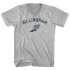 Gillingham Running Track Winged Foot Adult Cotton V-neck T-shirt by Tribe Lacrosse