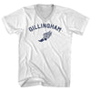 Gillingham Running Track Winged Foot Adult Cotton V-neck T-shirt by Tribe Lacrosse