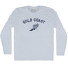 Gold Coast Running Track Winged Foot Adult Tri-Blend Long Sleeve T-shirt by Tribe Lacrosse