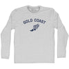 Gold Coast Running Track Winged Foot Adult Cotton Long Sleeve T-shirt by Tribe Lacrosse