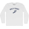 Gold Coast Running Track Winged Foot Adult Cotton Long Sleeve T-shirt by Tribe Lacrosse