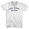 Great Pumpkin Believer Adult Cotton V-neck T-shirt by Tribe Lacrosse