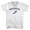 Greenock Running Track Winged Foot Adult Cotton V-neck T-shirt by Tribe Lacrosse