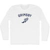 Grimsby Running Track Winged Foot Adult Cotton Long Sleeve T-shirt by Tribe Lacrosse