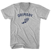 Grimsby Running Track Winged Foot Adult Cotton V-neck T-shirt by Tribe Lacrosse