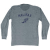 Halifax Running Track Winged Foot Adult Tri-Blend Long Sleeve T-shirt by Tribe Lacrosse
