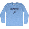 Hamburg Running Track Winged Foot Adult Tri-Blend Long Sleeve T-shirt by Tribe Lacrosse