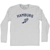Hamburg Running Track Winged Foot Adult Cotton Long Sleeve T-shirt by Tribe Lacrosse