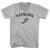 Hamburg Running Track Winged Foot Adult Cotton V-neck T-shirt by Tribe Lacrosse