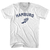 Hamburg Running Track Winged Foot Adult Tri-Blend V-neck T-shirt by Tribe Lacrosse