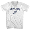 Hamilton Running Track Winged Foot Adult Cotton V-neck T-shirt by Tribe Lacrosse