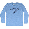 Hammers Running Track Winged Foot-Adult Tri-Blend Long Sleeve T-shirt by Tribe Lacrosse