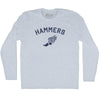 Hammers Running Track Winged Foot-Adult Tri-Blend Long Sleeve T-shirt by Tribe Lacrosse