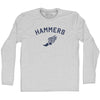 Hammers Running Track Winged Foot-Adult Cotton Long Sleeve T-shirt by Tribe Lacrosse