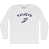 Hammers Running Track Winged Foot-Adult Cotton Long Sleeve T-shirt by Tribe Lacrosse