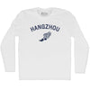 Hangzhou Running Track Winged Foot Adult Cotton Long Sleeve T-shirt by Tribe Lacrosse