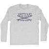 Hatteras Surf Break Crossed Surf Board Surfing Destination Adult Cotton Long Sleeve T-Shirt by Tribe Lacrosse
