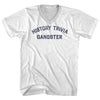 History Trivia Gangster Adult Cotton V-neck T-shirt by Tribe Lacrosse