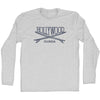 Hollywood Surf Break Crossed Surf Board Surfing Destination Adult Cotton Long Sleeve T-Shirt by Tribe Lacrosse
