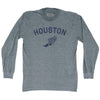 Houston Running Track Winged Foot Adult Tri-Blend Long Sleeve T-shirt by Tribe Lacrosse