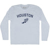 Houston Running Track Winged Foot Adult Tri-Blend Long Sleeve T-shirt by Tribe Lacrosse
