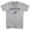 Houston Running Track Winged Foot Adult Cotton V-neck T-shirt by Tribe Lacrosse