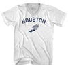 Houston Running Track Winged Foot Adult Tri-Blend V-neck T-shirt by Tribe Lacrosse