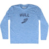 Hull Running Track Winged Foot-Adult Tri-Blend Long Sleeve T-shirt by Tribe Lacrosse