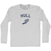 Hull Running Track Winged Foot-Adult Cotton Long Sleeve T-shirt by Tribe Lacrosse