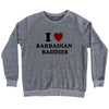 I Heart Barbadian Baddies Adult  Tri-Blend Sweatshirt by Tribe Lacrosse
