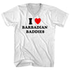 I Heart Barbadian Baddies Adult Cotton V-neck T-shirt by Tribe Lacrosse