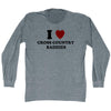 I Heart Cross Country Baddies Adult  Tri-Blend Long Sleeve T-shirt by Tribe Lacrosse