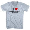 I Heart Cross Country Baddies Tri-Blend V-neck  Womens Junior Cut T-shirt by Tribe Lacrosse