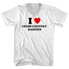 I Heart Cross Country Baddies Adult Cotton V-neck T-shirt by Tribe Lacrosse