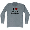 I Heart Track Baddies Adult  Tri-Blend Long Sleeve T-shirt by Tribe Lacrosse