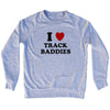 I Heart Track Baddies Adult  Tri-Blend Sweatshirt by Tribe Lacrosse