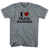 I Heart Track Baddies Adult  Tri-Blend T-shirt by Tribe Lacrosse