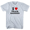 I Heart Track Baddies Adult  Tri-Blend T-shirt by Tribe Lacrosse
