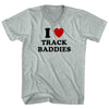I Heart Track Baddies Adult  Tri-Blend V-neck T-shirt by Tribe Lacrosse
