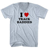 I Heart Track Baddies Tri-Blend V-neck  Womens Junior Cut T-shirt by Tribe Lacrosse
