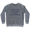 I Don't Care Who Wins, I Hate Both Teams. Custom Cooper Font Adult Tri-Blend Sweatshirt by Tribe Lacrosse