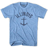 Illinois State Anchor Home Tri-Blend Adult T-shirt by Ultras