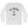 Illinois State Anchor Home Cotton Adult Long Sleeve T-shirt by Ultras