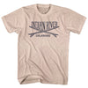 Indian River Surf Break Crossed Surf Board Surfing Destination Adult Tri-Blend T-Shirt by Tribe Lacrosse