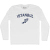 Istanbul Running Track Winged Foot Adult Cotton Long Sleeve T-shirt by Tribe Lacrosse