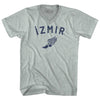 Izmir Running Track Winged Foot Adult Tri-Blend V-neck T-shirt by Tribe Lacrosse