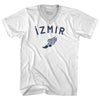 Izmir Running Track Winged Foot Adult Tri-Blend V-neck T-shirt by Tribe Lacrosse